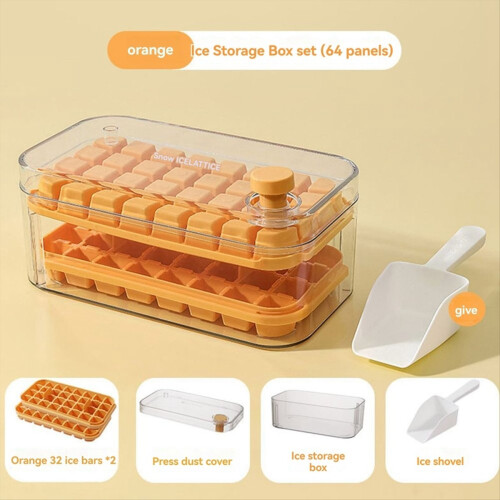 Ice Storage Box Mold Household Ice Maker Artifact Orange 1