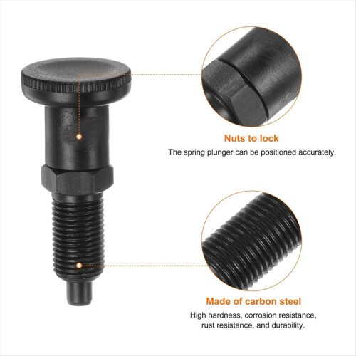 3pcs Push Fit Ball Nose Spring Plunger M10x1Thread 5mm Pin Dia. 1