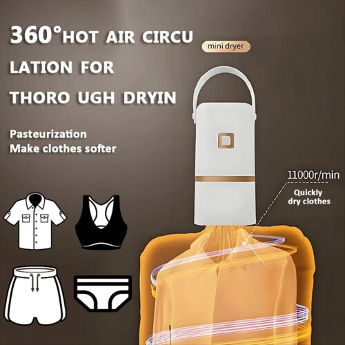 Mini secadora de ropa Fácil de usar Cómoda de transportar Enchufe británico 2