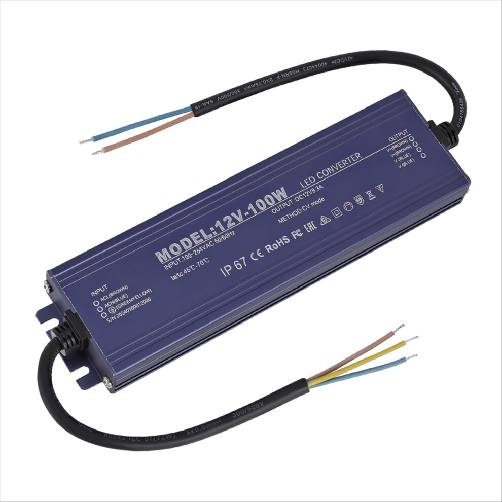 Led Driver Ip67 Waterproof 12V 8.3A 100W Power Supply Transformer 4853121304238