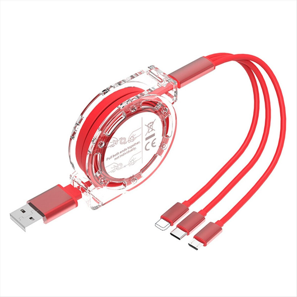 Retractable Charging Cable 0.9M 3In1 Charger Cord Adapter Connector 4853121304450