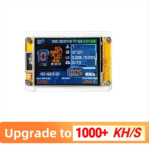 NMMiner NerdMiner V2 Hashrate Weergave Crypto Solo Loterij Bitcoin 2