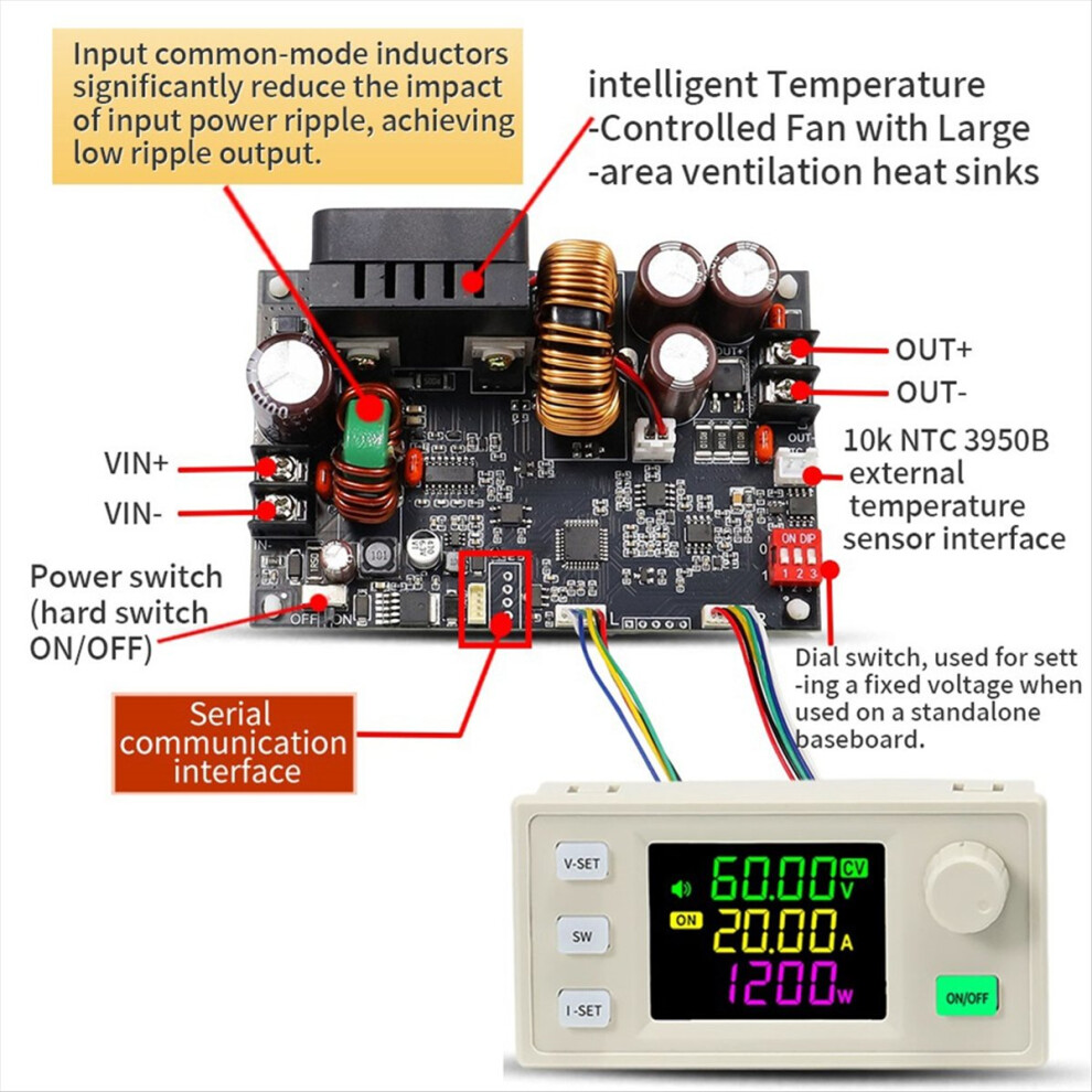 Constant Voltage Current Maintenance 20A/1200W Step-Down Module 4853121305556