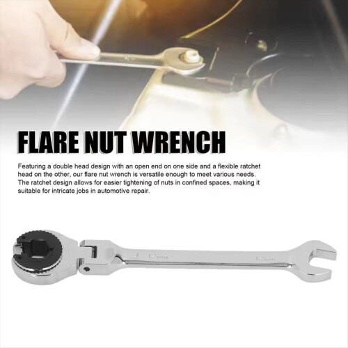 72 Teeth Adjustable Angle Steel Oil Pipe Open Ratchet Wrench Tool 1