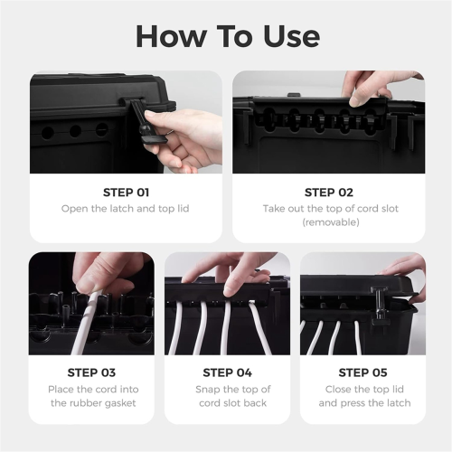 Ip54 Water- Extension Cord Connection Box Black 2
