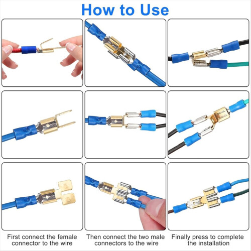 60PCS Electrical Spade Connector Splitters Kit 2