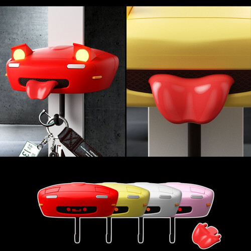 Wall-mounted car headlight key holder with light Yellow 1