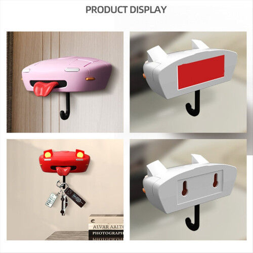 Wall-mounted car headlight key holder with light Yellow 2