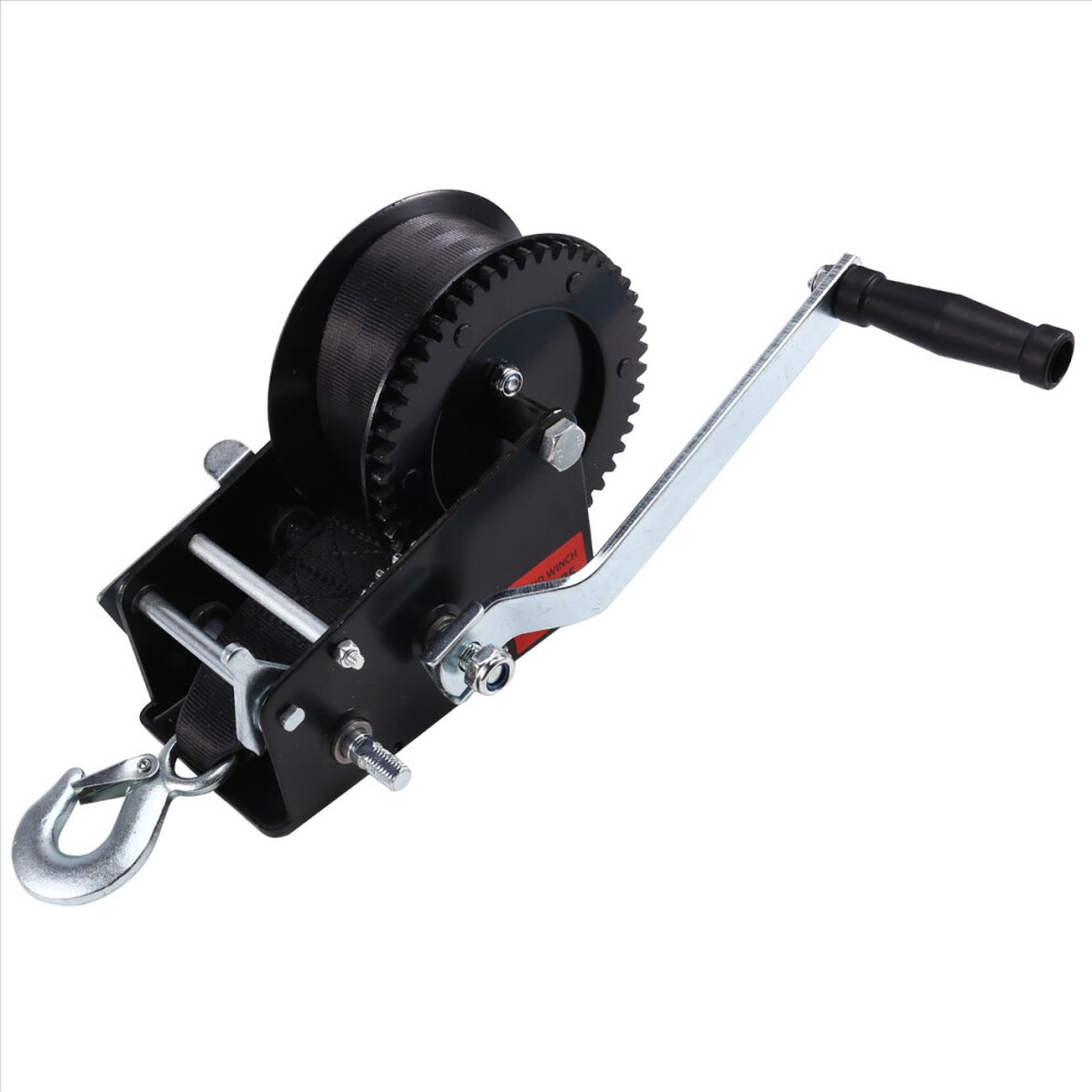 3500Lb/1600Kg Hand Gear Winch Heavy Duty Rope Crank With Webbing 4853121309257