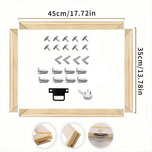 2 Pack 12inx16in DIY Wood Canvas Stretcher Bars, Canvas Frames Kit 1