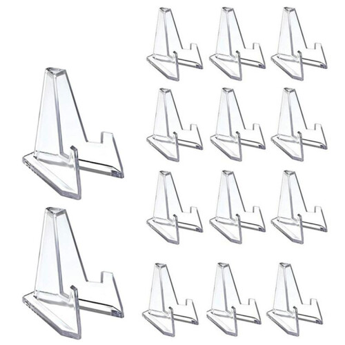 20Pcs Clear Acrylic Coin Display Stand Holders Small Easel Rack