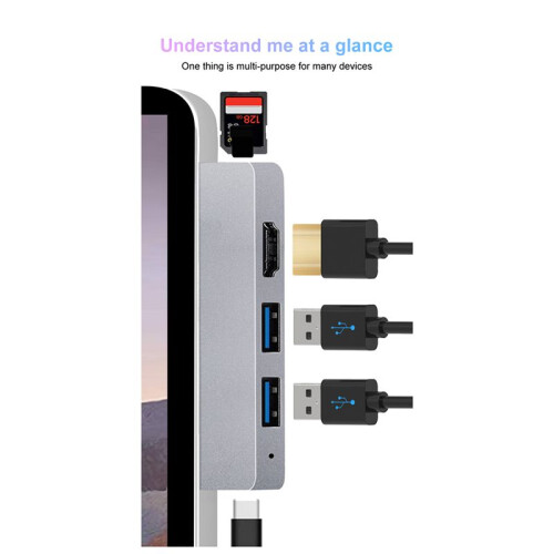Για Pro 8 USB C Hub, 4K - Συμβατός προσαρμογέας + Αναγνώστης 2