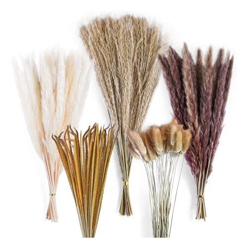 120Pcs Dried Pampas Grass Bouquet Decor