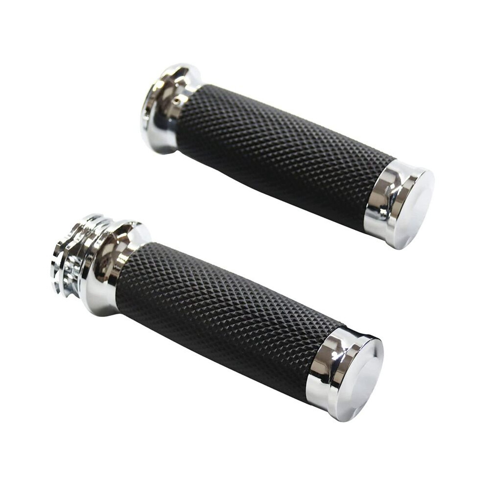 Universal 1In 25Mm Hand Grips Motorcycle Handle Bar Handlebar Silver 4853121333955