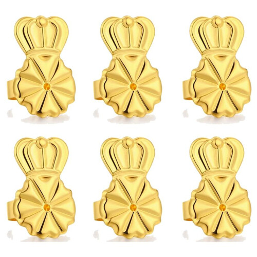 3-Pairs Earring Backs,Earring Backs Lifter (Gold)