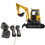 1Set L + R Bagger Joystick Assy Getriebe Griff mit Staub Abdeckung 4