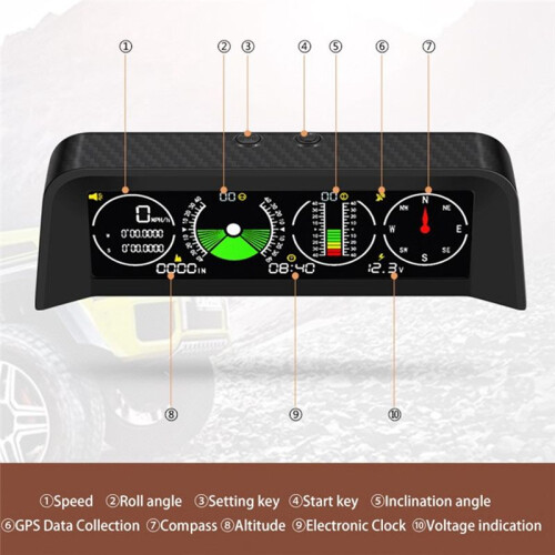 X90 Car Electronic Digital GPS Speedometer Head-Up Display Tilt Meter 1