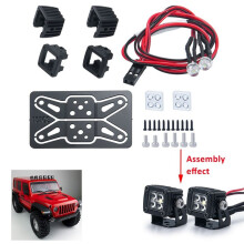 LED Lights Bright Headlights Spotlight for 1/10 RC Crawler Car TRX4 Axial SCX10 90046 Wraith RR10 VS4-10 Redcat Gen8,C