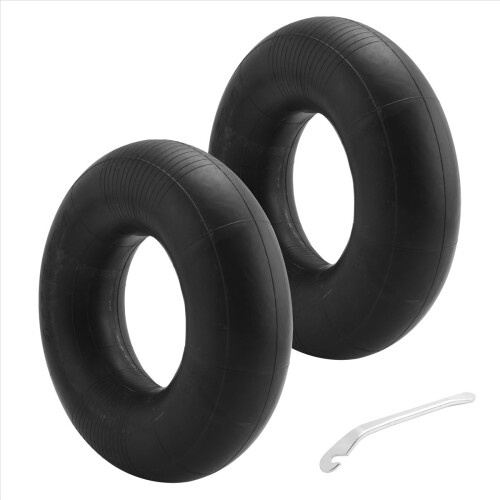 2 pneus com câmara de ar de 4,10/3,50-4 polegadas para carrinho de mão, 1