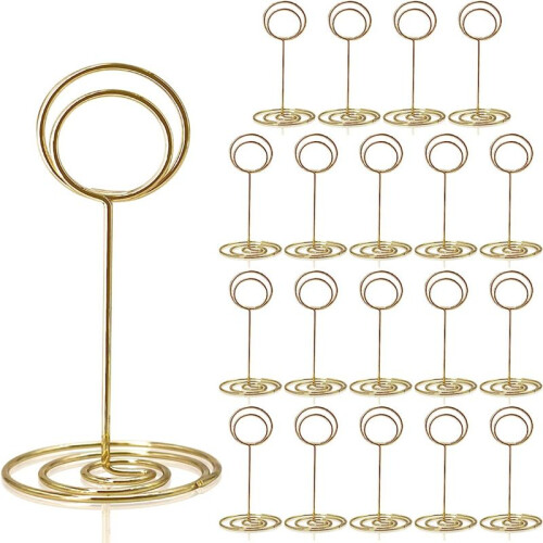 20 peças - Suporte para cartão de lugar de 3,35 polegadas, suporte para números de mesa para casamento B