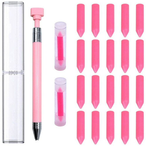Stifte-Set, 2 Wachsstifte mit 32 Wachsen (Pink)