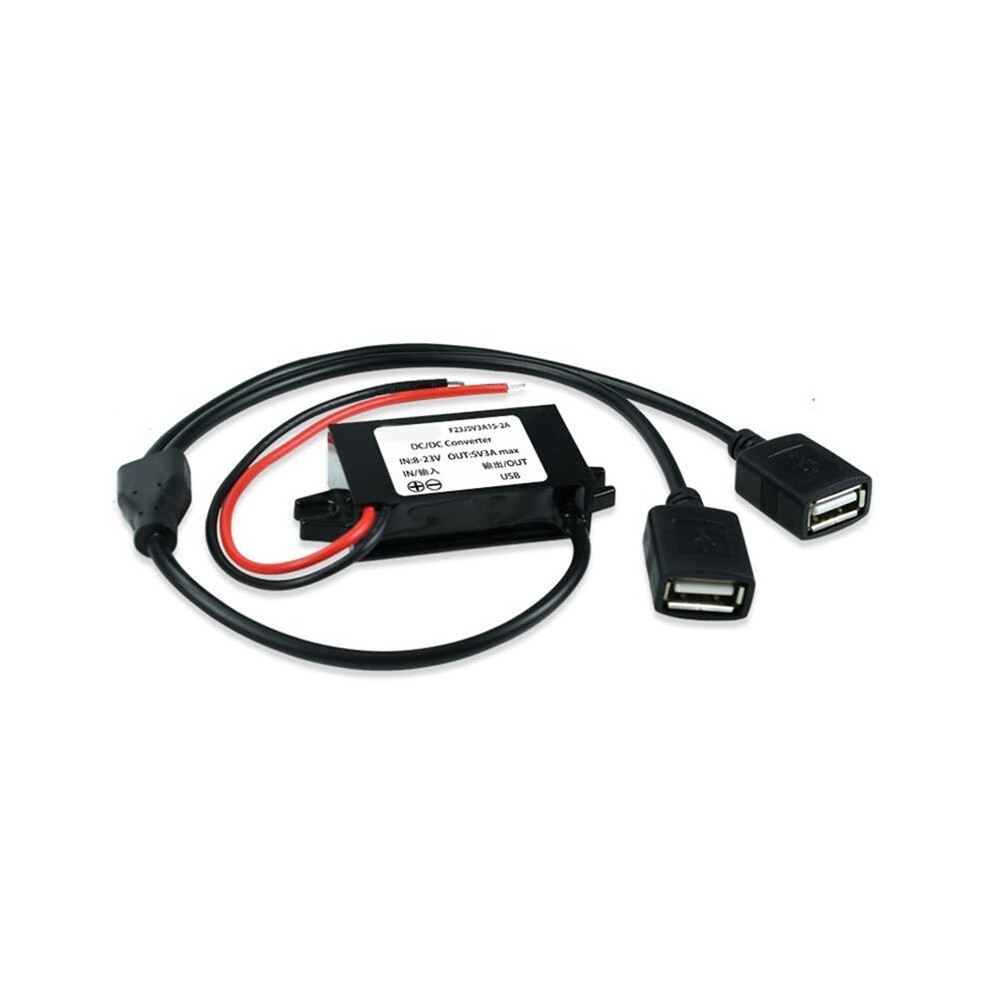 12V (8-23V) To 5V 3A Female Usb Car Power Converter Voltage Regulator 4853121336604
