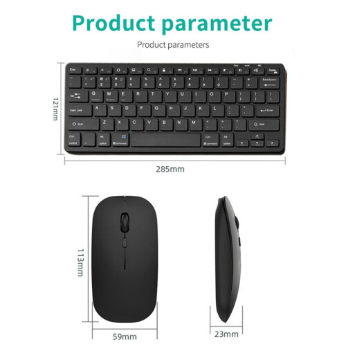 Wireless Bluetooth Keyboard Mouse Three Mode Keyboard Black 2