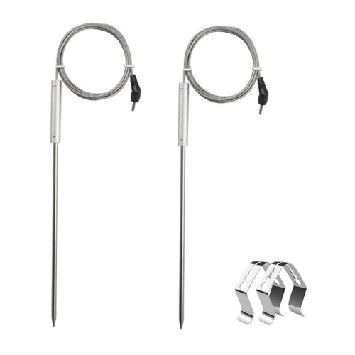 2Pack Meat Probe for TP20 TP17,with 2 BBQ Probe Holder Clip