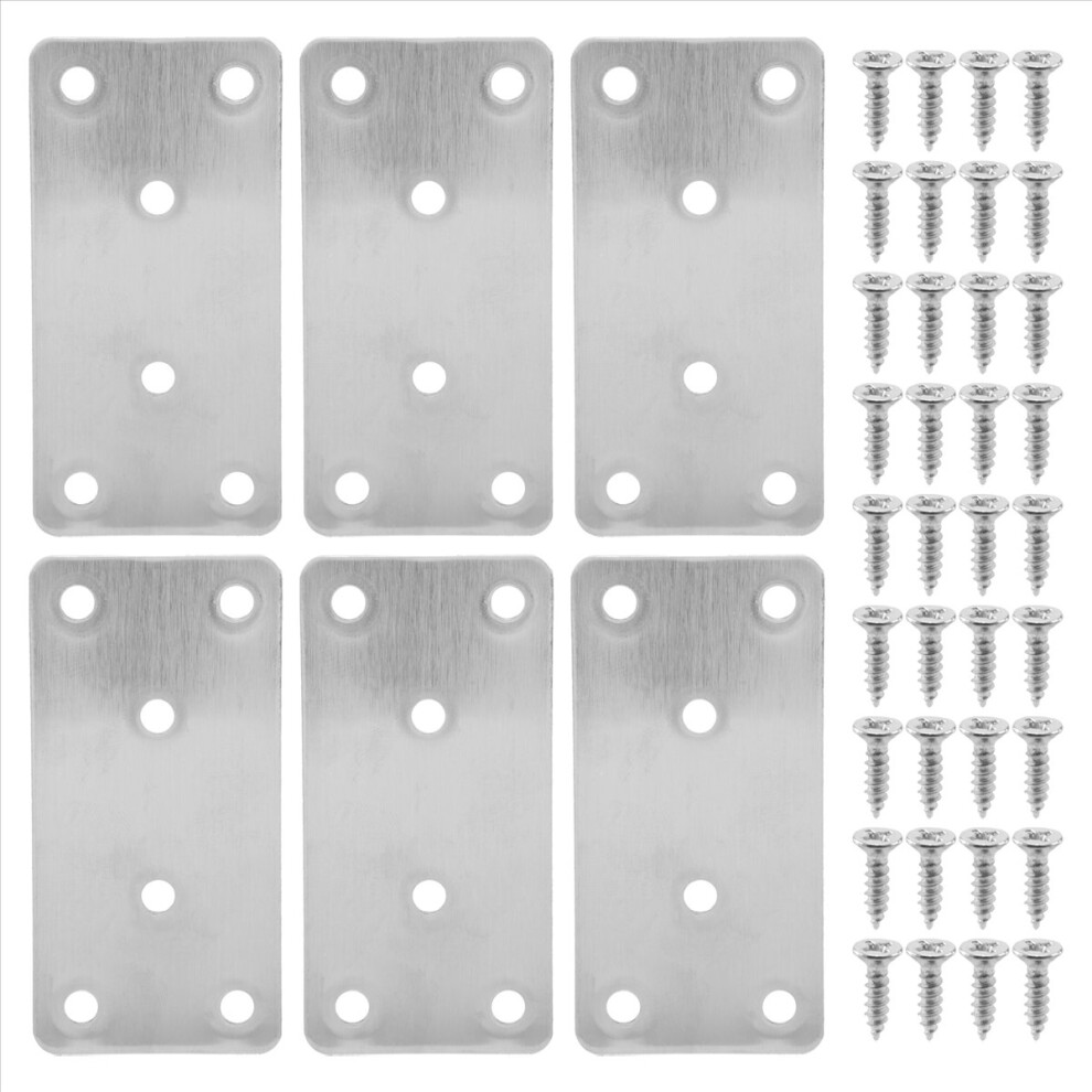 6 Pcs Mending Plates Straight Brace Brackets Heavy Duty Flat Bracket 4853607794867