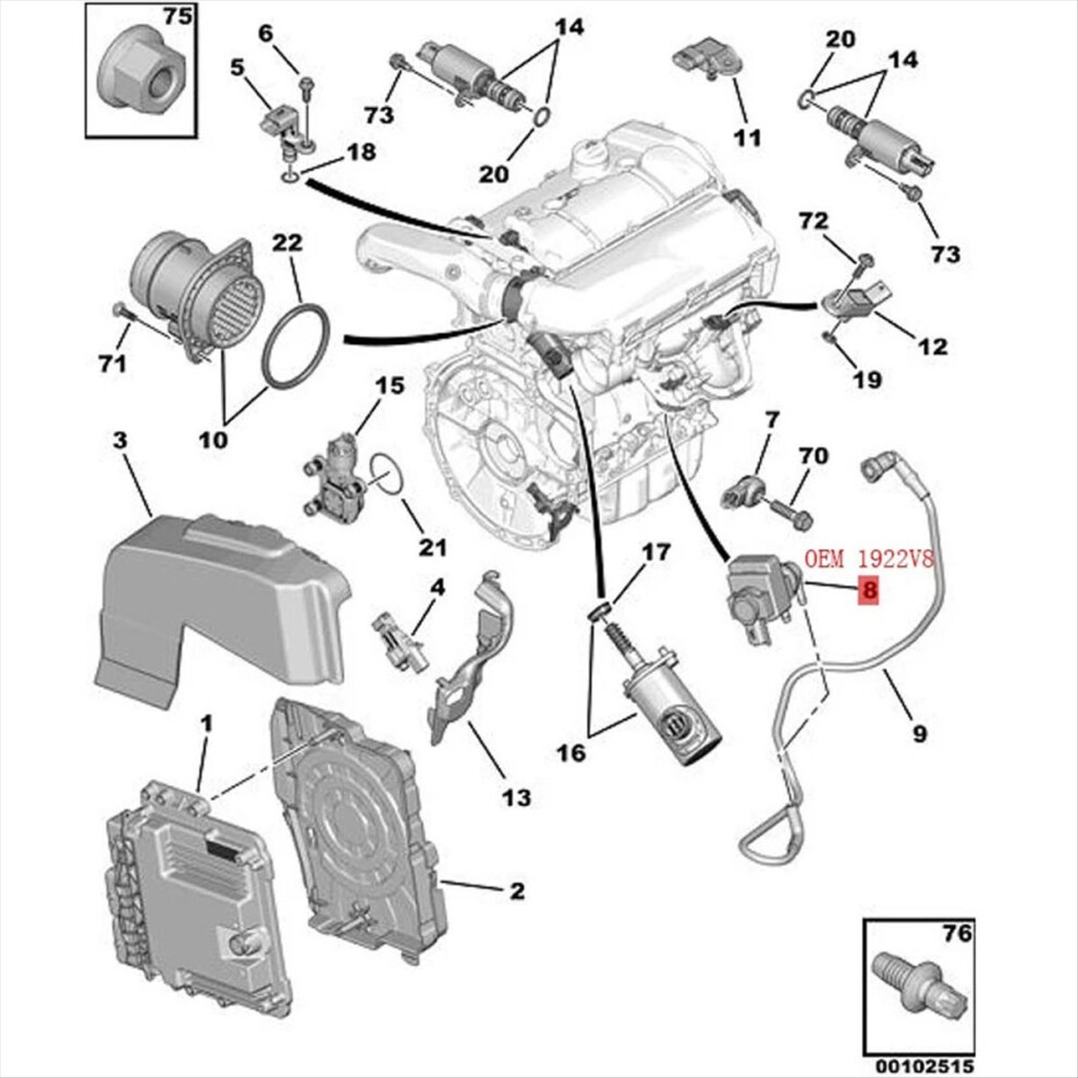Car Turbo Boost Pressure Valve For 3008 508 408 4853607702770