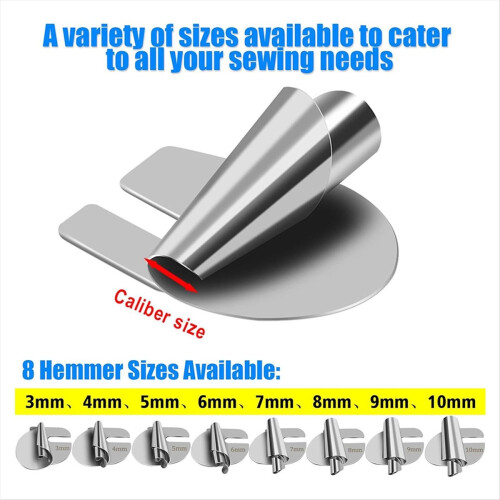 Ραπτική ρολό Hemmer Foot Universal 5 τεμάχια/συσκευασία 6mm-10mm καμπύλη ρολό 2