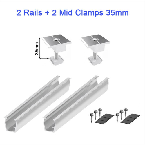 Solar Panel Mount Bracket Rails Clamp Fastening Module Mount, 35mm 1