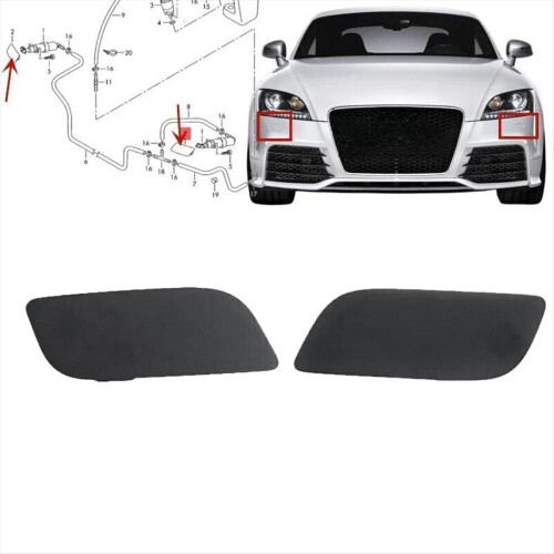1Pair Front Headlight Bumper Washer Nozzle Cover For TT 1