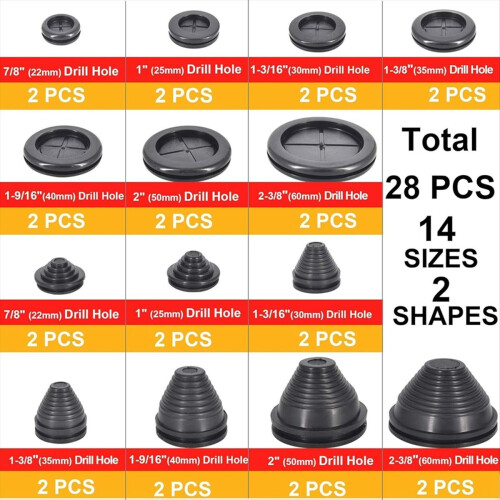 Rubber Grommets Wire Protection,Firewall Solid Closed Hole 2