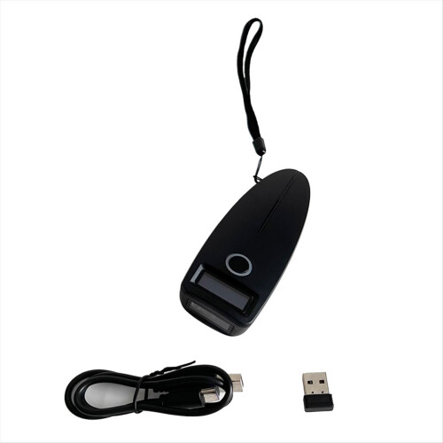 Mini leitor de código de barras sem fio Bluetooth portátil 1D 2D QR Code