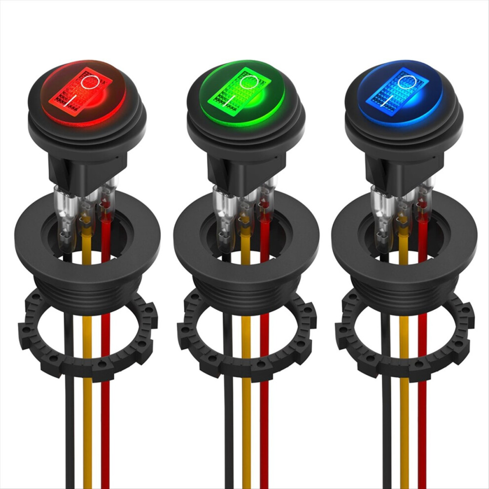 Round Rocker Switch 12V 20A Ul Marine Round Toggle Switch 3 Color 4853607714919
