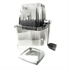 Triturador de gelo manual doméstico, máquina de gelo raspado à mão, transparente