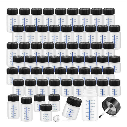 60 Pcs Touch up Paint Bottles with Applicator Brush and Lids