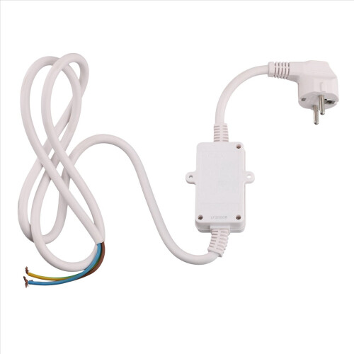 FI-Schutzschalter Steckdose Reststrom mit Kabel, EU-Stecker weiß 2