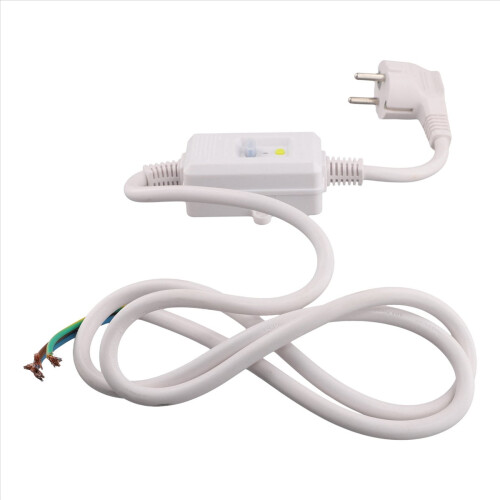 FI-Schutzschalter Steckdose Reststrom mit Kabel, EU-Stecker weiß 1