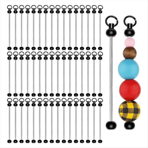 50pcs Blank Beadable Keychain Bars,for Craft Item