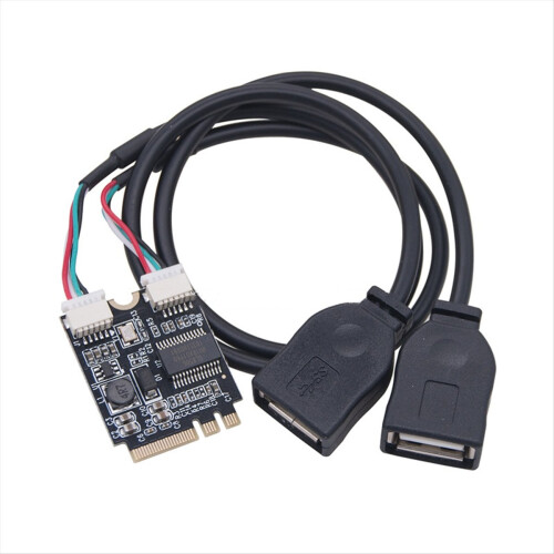 Carte riser M.2 vers USB 480 Mbps M.2 KEY A+E vers double port USB 2.0