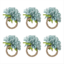 Flower Dinner Napkin Holder for Table Decoration Robinegg blue