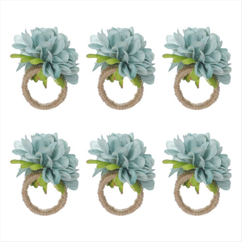 Flower Dinner Napkin Holder for Table Decoration Robinegg blue