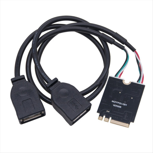 Carte riser M.2 vers USB 480 Mbps M.2 KEY A+E vers double port USB 2.0 1