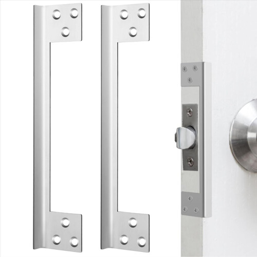 2 Pcs Door Latch Guard Plate Outswing Angle Latch Protector 11Inch 1