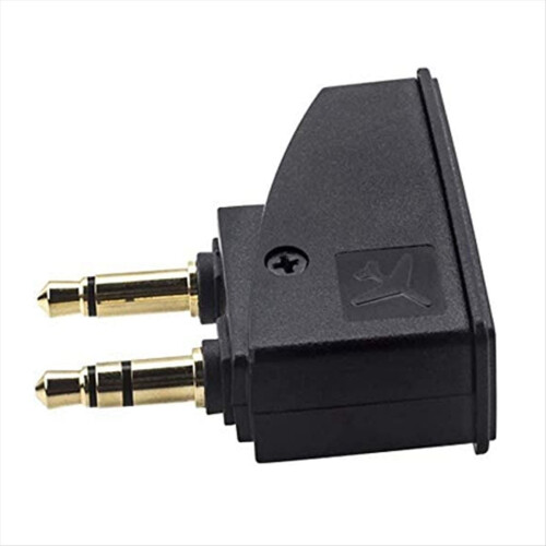 Flight Headphone Adapter 3.5 Mono Plug to 2X3.5 Plugs 1