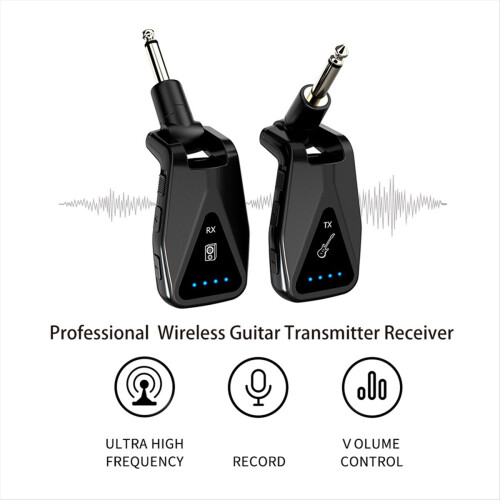UHF Guitar Microphone System Wireless Guitar Transmitter Receiver 2