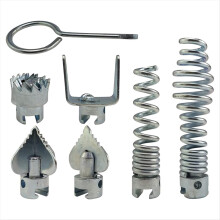 Conjunto de cabeça de corte combinada para limpador de drenagem com trava automática