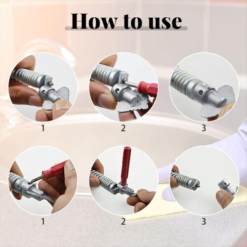 Conjunto de cabeça de corte combinada para limpador de drenagem com trava automática 1